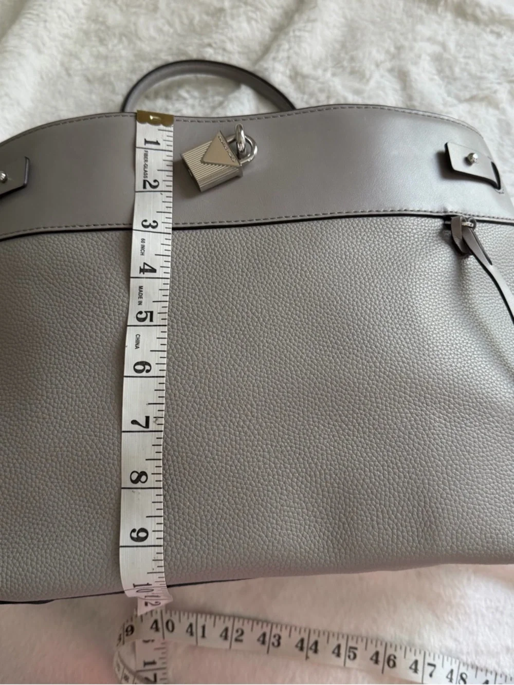 Michael Kors Pebbled Leather Satchel – Neutral/Taupe | Silver Hardware - Picture 4 of 14